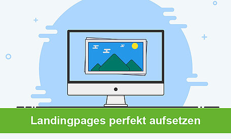 Ein Mac-Bildschirm im Comic-Look mit einer grünen Bauchbinde