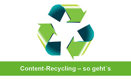 Ein Recycle-Zeichen in verschiedenen Grüntönen