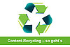 Ein Recycle-Zeichen in verschiedenen Grüntönen