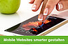 Dieses Bild zeigt ein weißes Apple iPhone mit einer Hand, die den Bildschirm berührt.