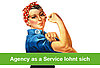 Rosie The Riveter mit grüner Bauchbinde