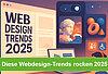 Eine Zusammenstellung aus Webdesign-Elementen mit einer grünen Bauchbinde: Die heißesten Webdesign-Trends des Jahres