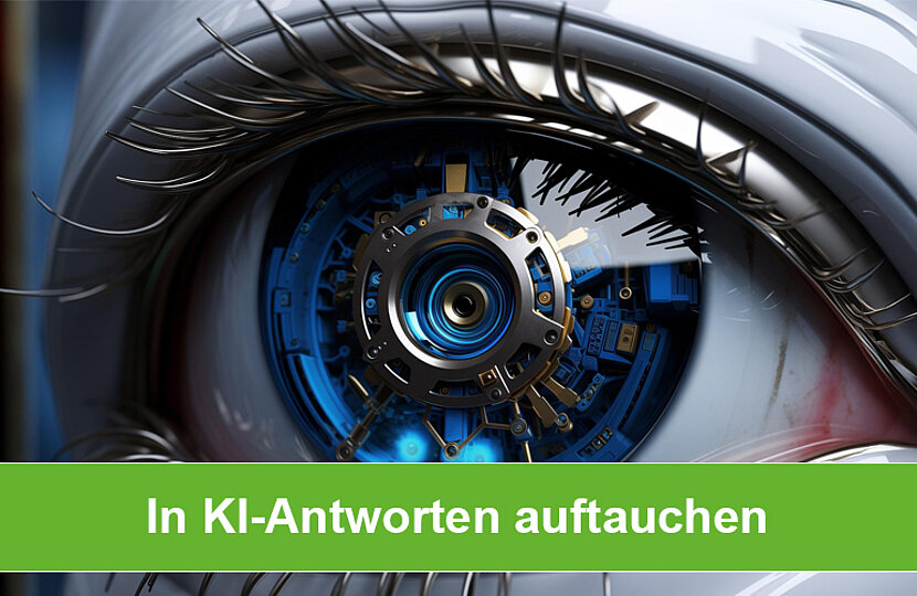 Ein mechanisches Auge von einem Roboter in Nahaufnahme