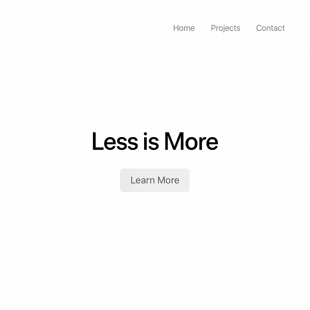 Praxisbeispiel für Minimalismus mit Whitespace Praxisbeispiel für Minimalismus mit Whitespace
