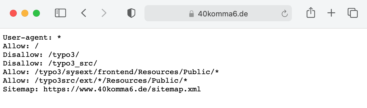 robots.txt 40komma6.de
