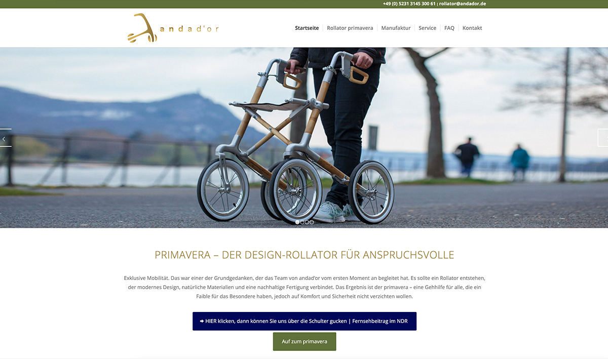 Screenshot Website andador