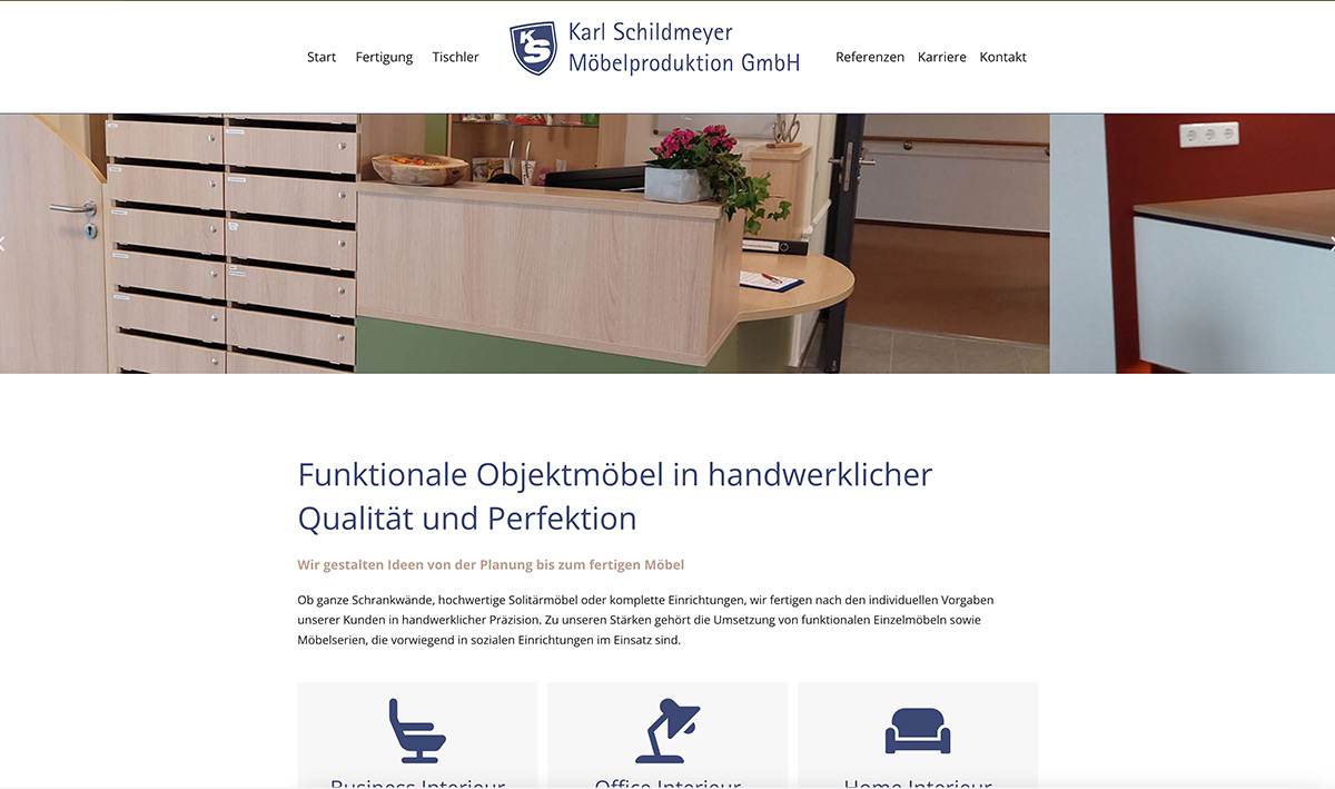 Screenshot Website Karl Schildmeyer Möbelproduktion