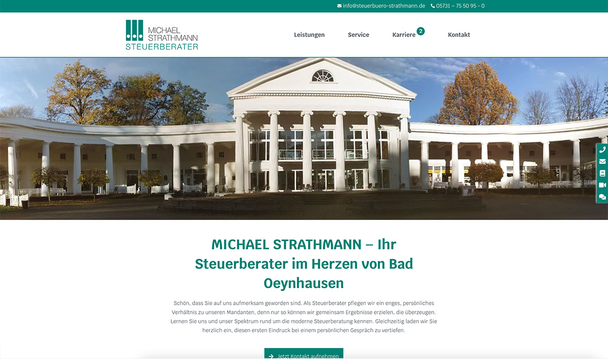 Screenshot Website Michael Strathmann Steuerberater