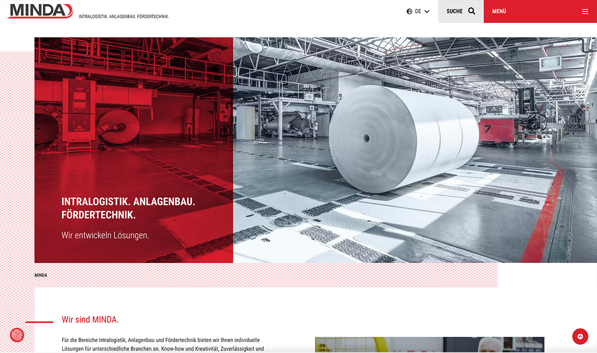 Screenshot Website MINDA