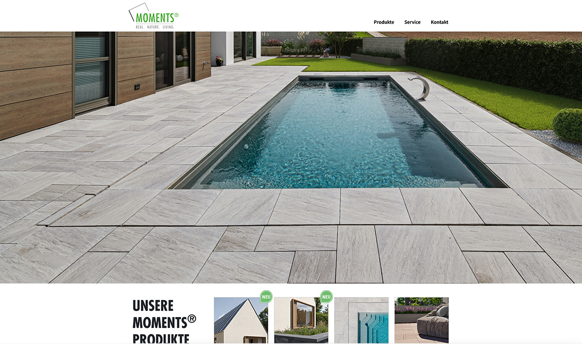 Screenshot der Website Moments®