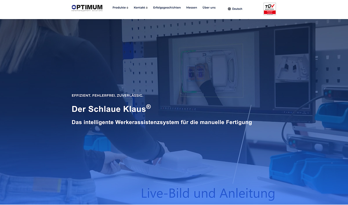 Screenshot Website Optimum GmbH
