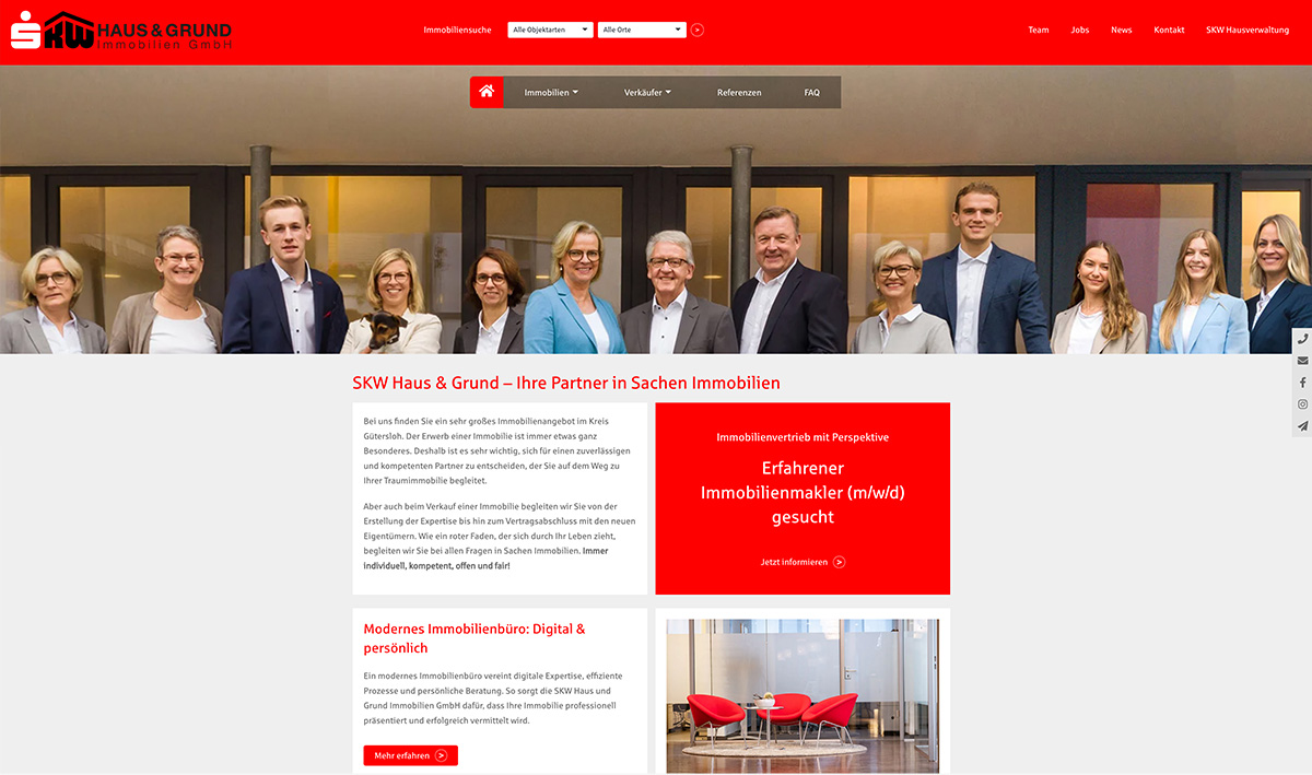 Screenshot Website SKW-Immobilien