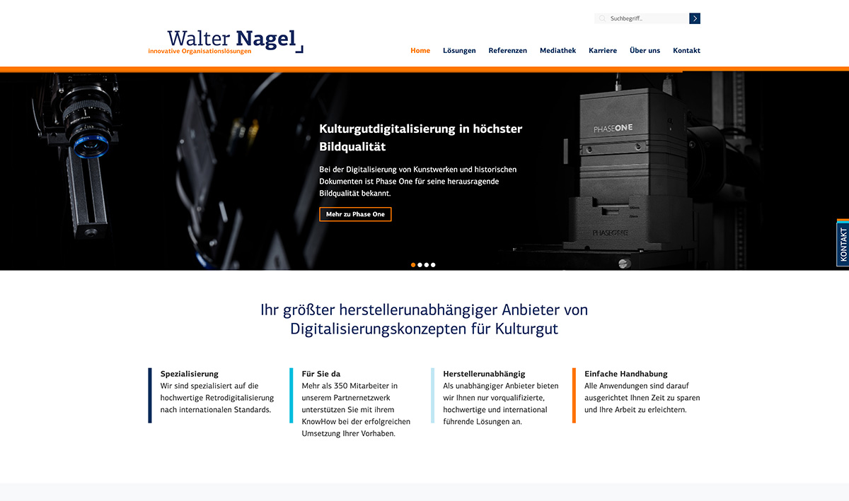 Screenshot der Website Walter Nagel