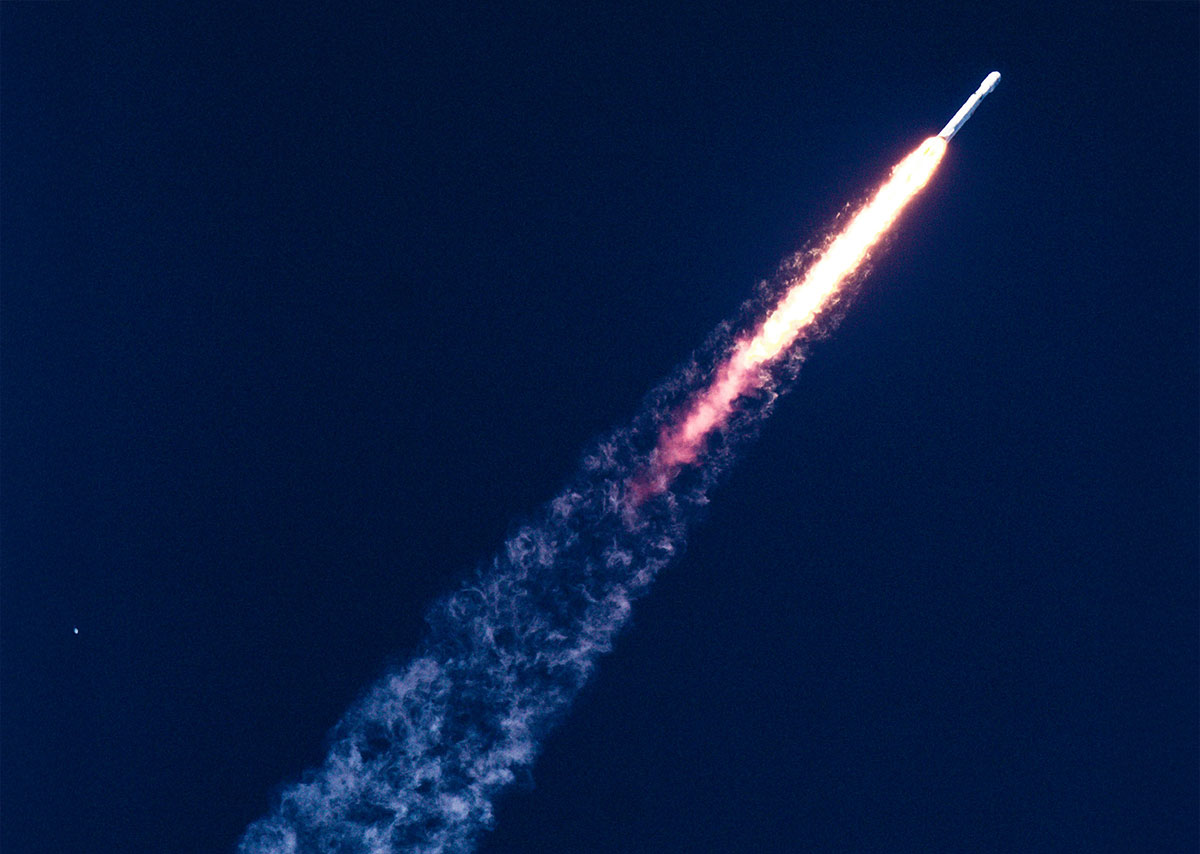 Eine startende Rakete