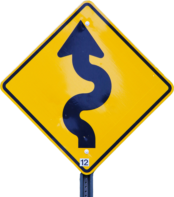Gelbes Straßenschild