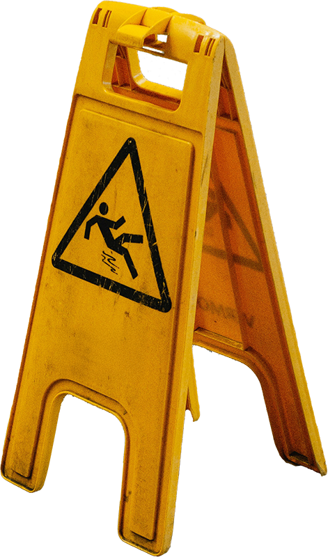 Gelbes Warnschild