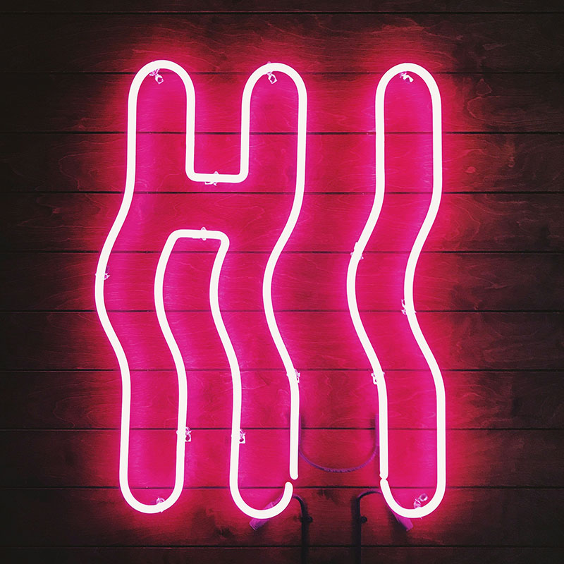 Pinke Hi Neon-Beschilderung