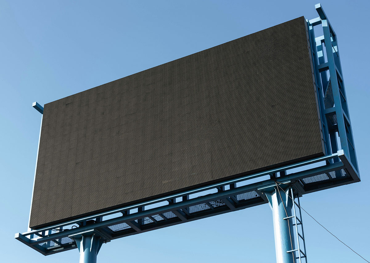 Keyword Advertising Dies ist eine freistehende digitale LED-Werbetafel für Außenwerbung.