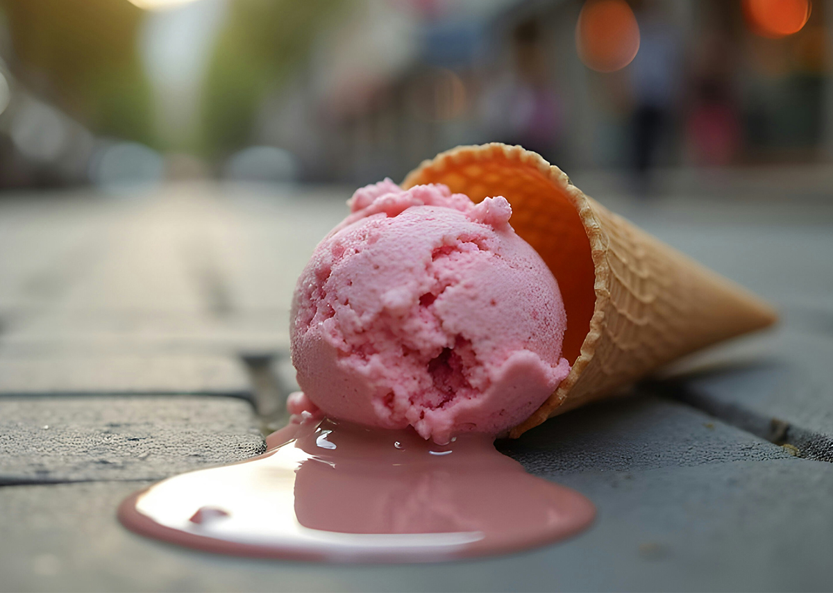 Häufige Fehler bei der Mobile-Optimierung Ein Eis, welches runtergefallen und auf der Straße liegt