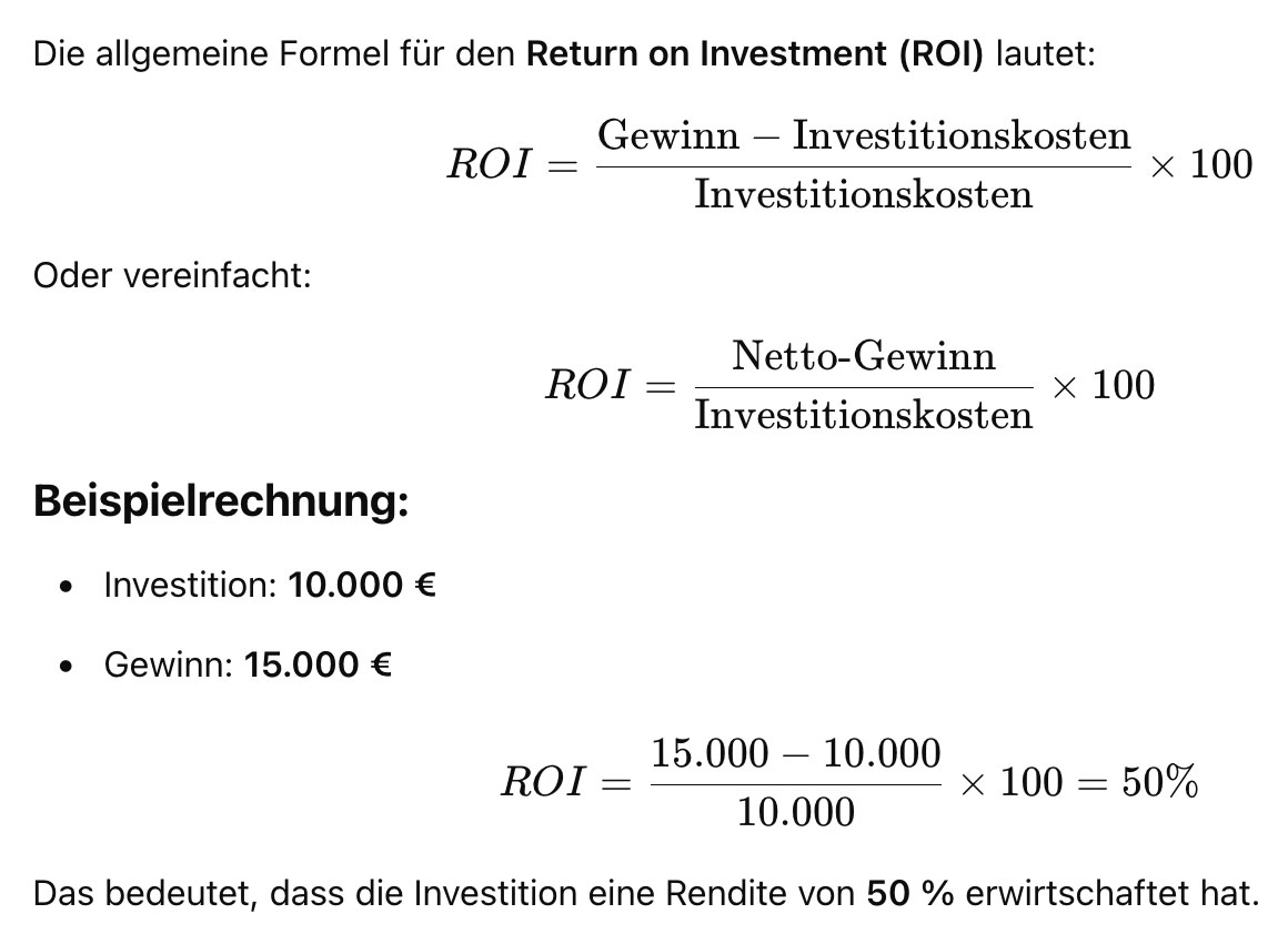 Grafik zur Berechnung des ROI