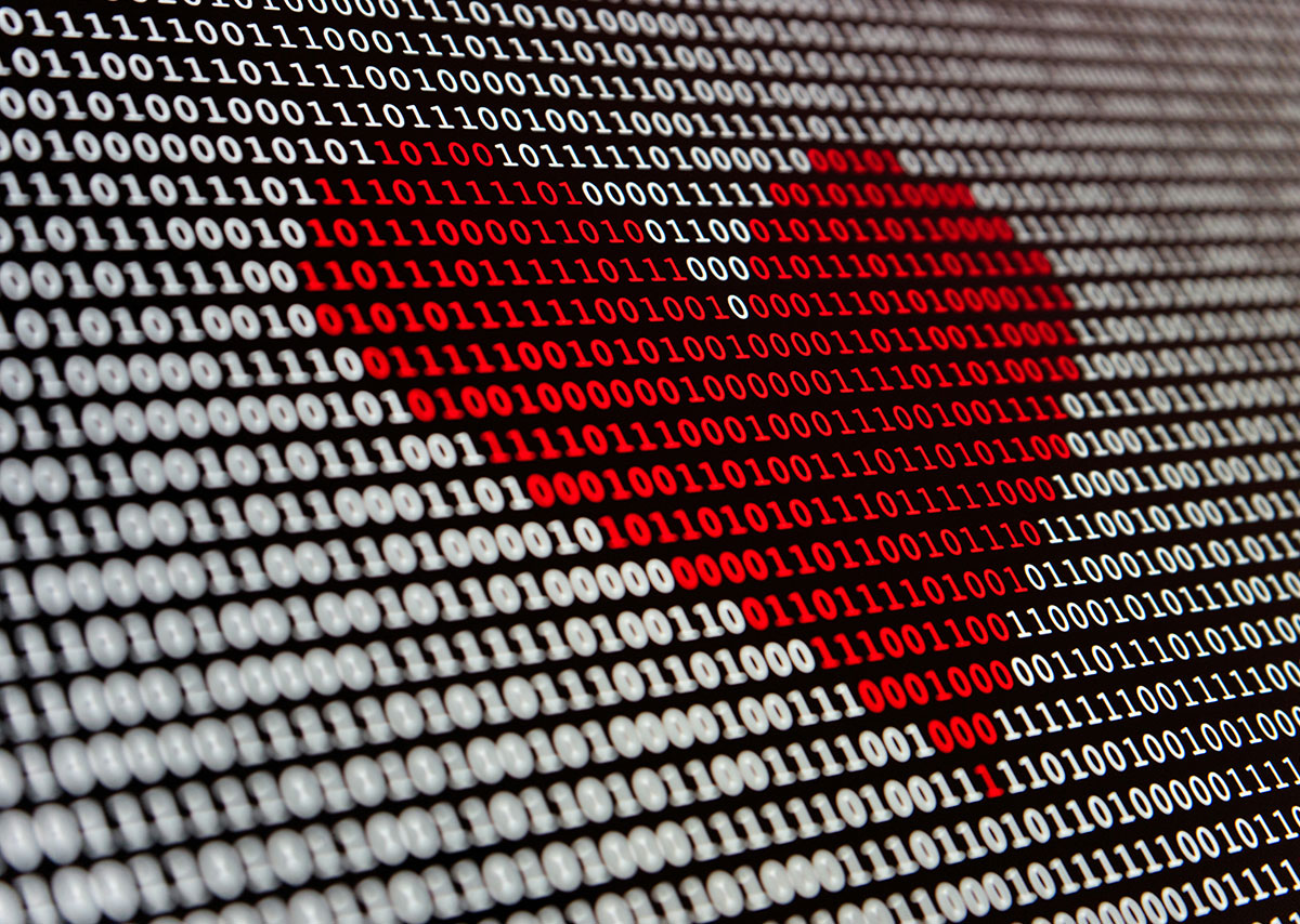 Ein Herz wird auf einem Computerbildschirm angezeigt