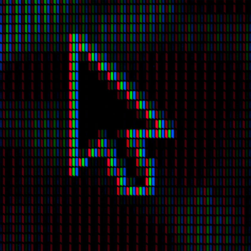 Weißer, pixeliger Cursor