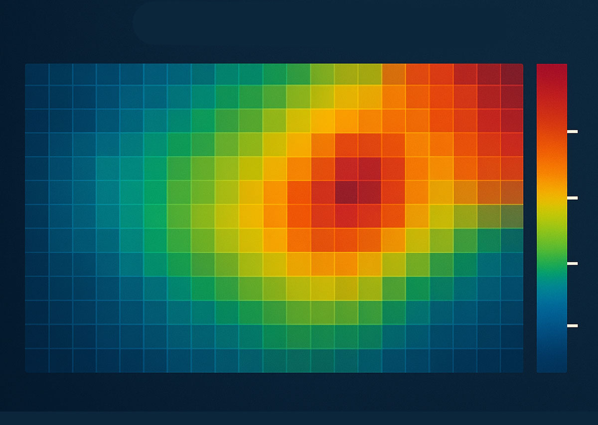 Was sind Heatmaps? Eine Heatmap mit verschiedenen Bereichen der Nutzaktivität
