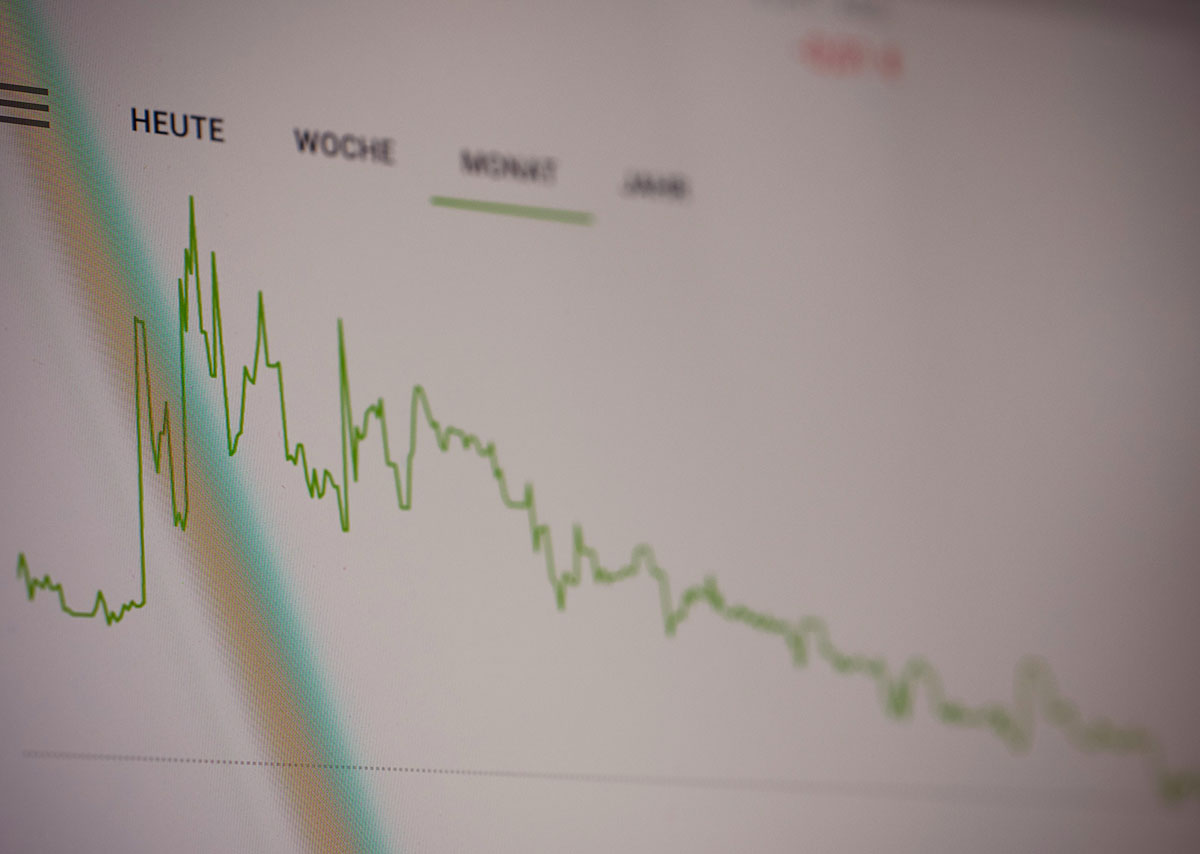 Whitepaper mit grüner Linie der Aufrufe